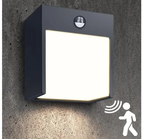 Brilagi-LED Vonkajšie nástenné svietidlo so senzorom TERNI LED/12W/230V antr. IP44 BG0983