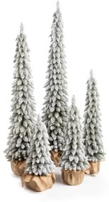 Umelý vianočný stromček Smrek Štíhly zasnežený v kvetináči 105cm