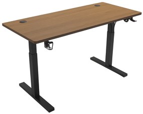 Herný stôl BR04 tmavohnedý s čiernym rámom 120 cm