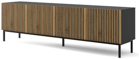 TV skrinka/stolík F 4D 200 Rowanna (čierna + dub artisan). Akcia -20%. Vlastná spoľahlivá doprava až k Vám domov. 1125068