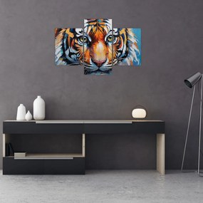 Obraz - Pohľad tigra, maľba (90x60 cm)