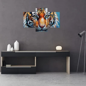 Obraz - Pohľad tigra, maľba (90x60 cm)