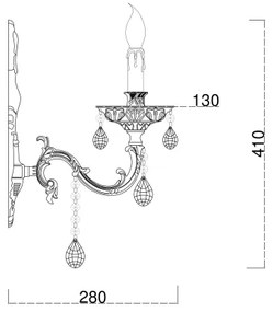 Brilagi - Nástenná lampa CLASSIC 1xE14/60W/230V mosadz