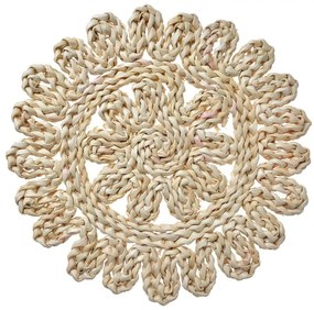 Prírodné slamené okrúhle prestieranie so vzorom - Ø 30*1 cm