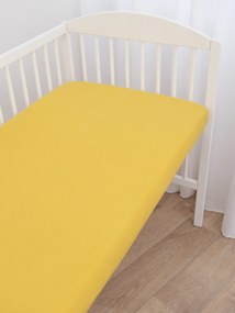 Jersey plachta do postieľky Classic 60 × 120 cm - horčicová