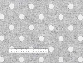 Biante Dekoračný okrúhly obrus Porto PRT-018 Biele bodky na sivom režnom Ø 100 cm