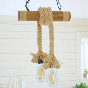 Luster na reťazi KOS 2xE27/60W/230V buk