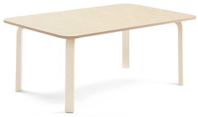 Stôl ELTON, 1400x800x530 mm, linoleum - béžová, breza