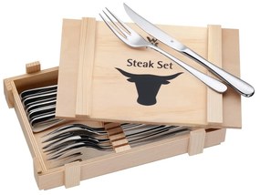 Súprava 6 steakových príborov v drevenej škatuľke WMF Cromargan®