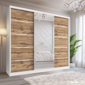 Šatníková skriňa SERENITY 232 cm dub wotan mat MBP SERENITY SZP8/0/W/DW/0/HIAL