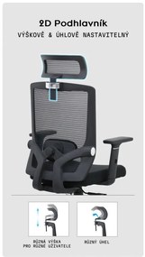 Kancelárska ergonomická stolička Neoseat BRENDA WHITE — čierna, nosnosť 150 kg