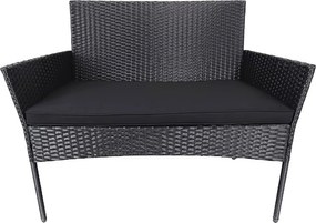 Záhradná zostava 2+1+1 THASOS, čierna