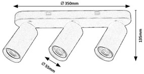 Rabalux 73087 - Bodové svietidlo YORLI 3xGU10/7W/230V biela