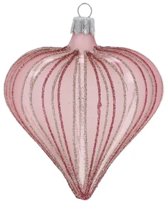 Sklenené ručne fúkané vianočné ozdoby v súprave 3 ks 9 cm Heart – Ego Dekor