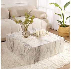 Konferenčný stolík PRIZMA 35x90 cm, mramorový dekor
