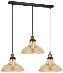 ITALUX MDM-2381/3 GD+AMB - Luster na lanku HUBERT 3xE27/40W/230V