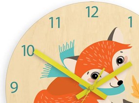 Dětské nástěnné hodiny Ami Liška 30 cm vícebarevné