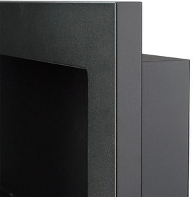 Závesný biokrb na stenu GRAND ČIERNY MAT SO SKLOM 120x40x12