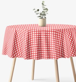 Goldea okrúhly teflónový obrus - červené kocky Ø 120 cm