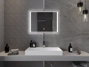 Mexen Zusa kúpeľňové zrkadlo s podsvietením 80 x 60 cm, LED 6000K, proti zahmlievaniu - 9808-080-060-611-00