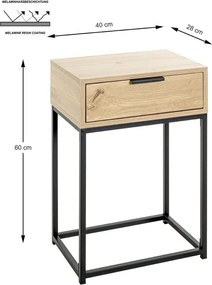 Odkladací/nočný stolík so zásuvkou Malmö, dub