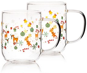 4Home Sklenený hrnček Hot&Cool Christmas 350 ml, 2 ks