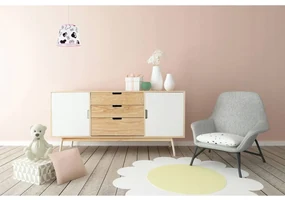 Detské závesné svietidlo Minnie, 1x textilné tienidlo so vzorom, s