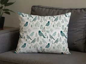 Polybavlnená obliečka na vankúš LEAFBIRD POLY 50x70 cm, bielo-zelený