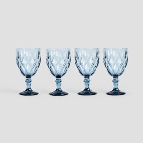 Sada štyroch pohárov LUNNA na víno, modré 241217 340 ml (4 ks)