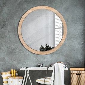 Okrúhle ozdobné zrkadlo na stenu Textúra dreva fi 100 cm