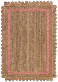 Flair Rugs koberce Kusový koberec Grace Jute Natural/Pink - 120x170 cm