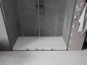 Mexen Velar L Duo, posuvné sprchové dvere do otvoru 200 cm, 8mm číre sklo, grafit brúsený, 871-200-003-02-66
