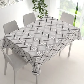 Biante Dekoračný obdĺžnikový obrus PML-042 Čierno-biele vlnenie 80x120 cm