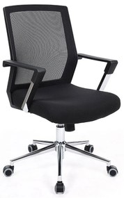 Kancelárske kreslo, sieťovinový poťah, 92-101,5x60cm, čierne