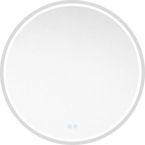 Mereo Mereo, okrúhle LED zrkadlo, priemer 60 cm, LED osvetlenie, rám z brúsenej ocele, MER-CN164S