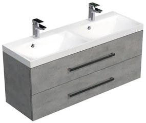 Kúpeľňová skrinka s dvojumývadlom SAT Cube Way 120x53x40 cm betón CUBE2120ZBE, 1 ks