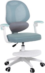 Detská otočná stolička Neoseat JUNI 009 s podnožou — látka, modrá