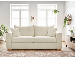 Krémová menčestrová rozkladacia pohovka 225 cm Augustin – Bobochic Paris