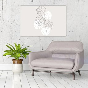 Obraz - Line art monstera N⁰3 (90x60 cm)