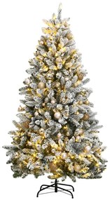 Umelý výklopný vianočný stromček 300 LED a sada gúľ 210 cm 3210157