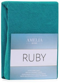 Froté prestieradlo s gumou AmeliaHome Ruby tyrkysové