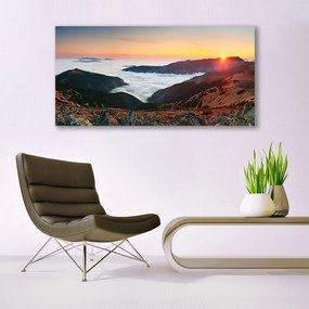 Obraz plexi Hory mraky slnko krajina 120x60 cm