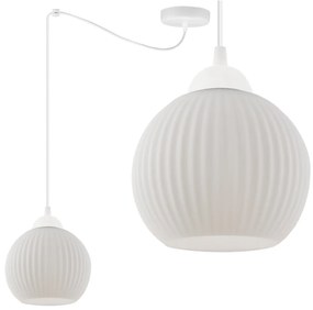 Závesné svietidlo Riffle Round Spider, 1x biele sklenené tienidlo, w