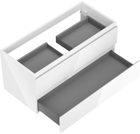 Mexen Orio, kúpeľňová skrinka 100 cm, 2 zásuvky, biela lesklá, 91A10-10047-2-BFF00