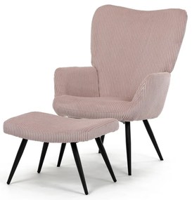 Relaxačné kreslo s podnožkou L7285 PINK6, ružové