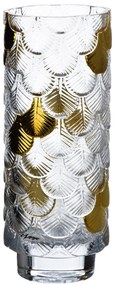 Skleněná váza Serenite 10x26 cm čirá/zlatá