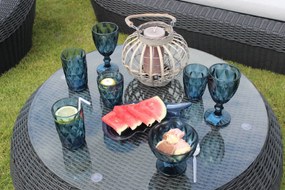 Modré sklenené poháre na zmrzlinu 300ml 6ks