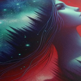 Obraz snová galaxia a silueta