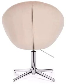 LuxuryForm DESIGN Kreslo VERA VELUR na striebornom kríži - latte