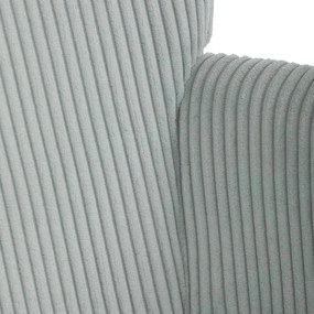 Relaxačné kreslo ušiak s taburetom ROYAL — kov, menčester, mentolová